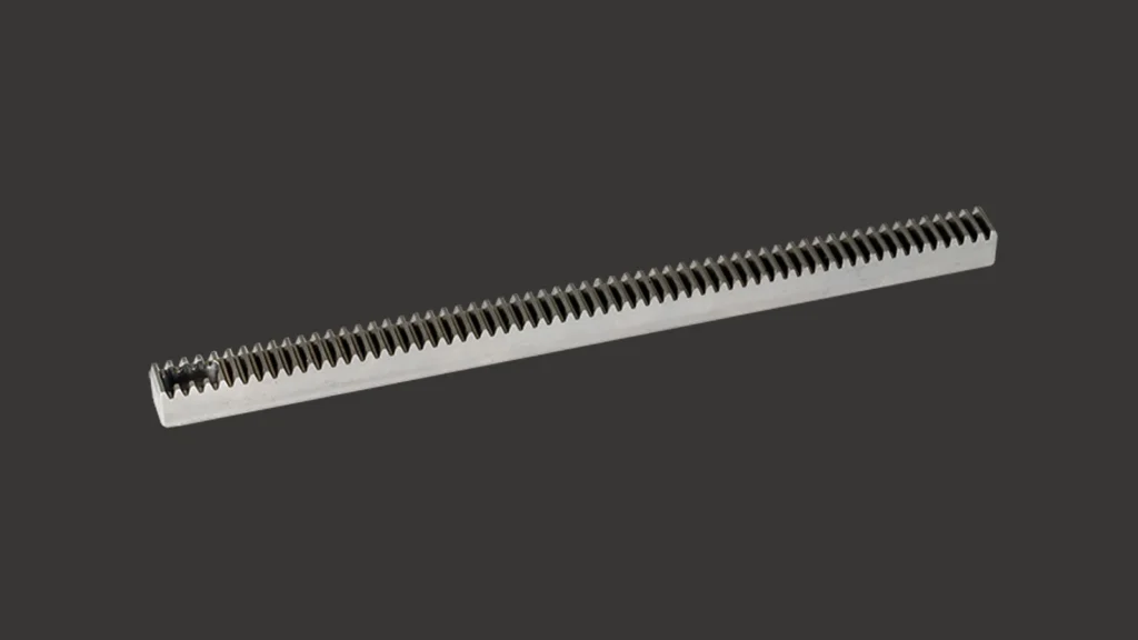 Straight steel rack with uniformly milled teeth along its entire length